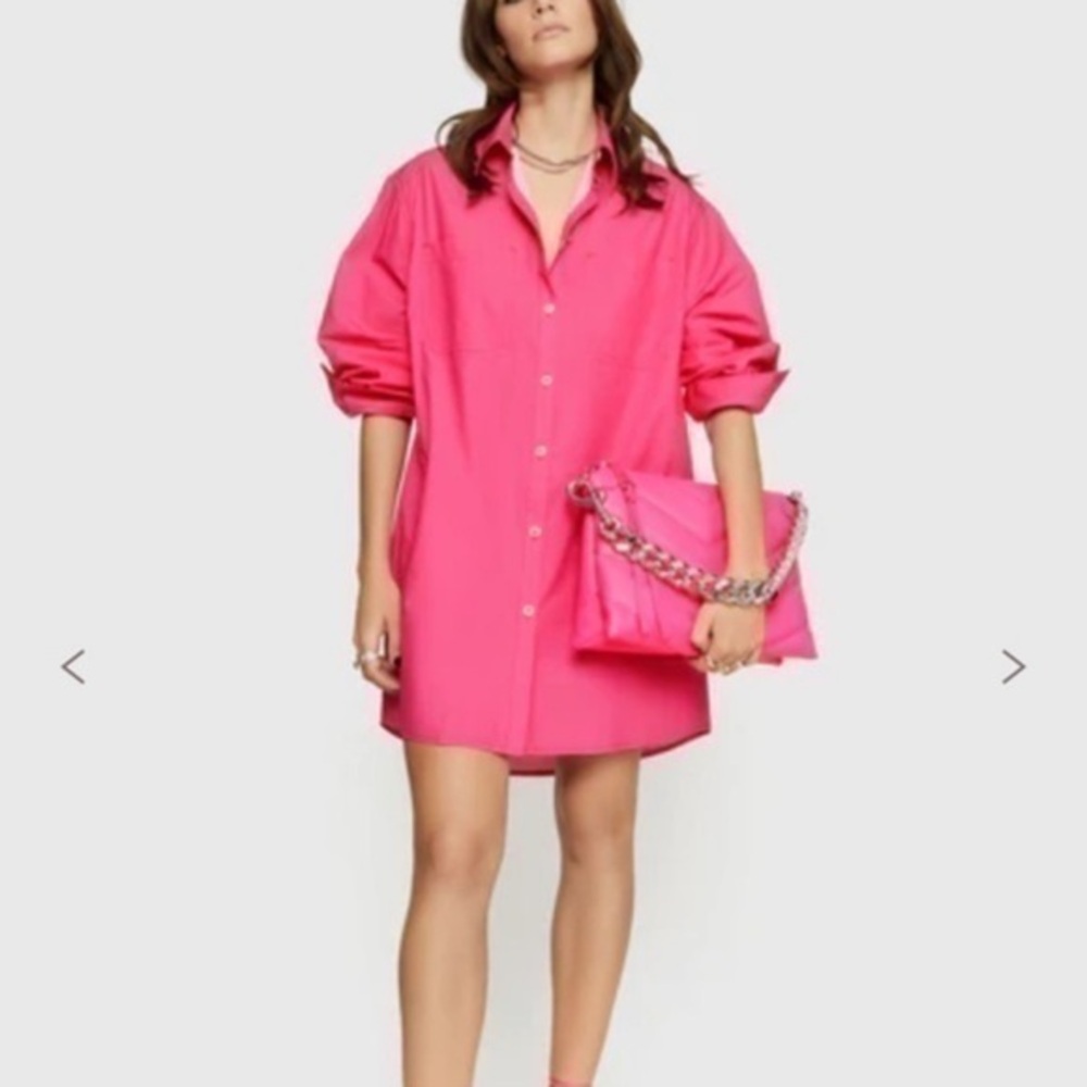 Rebecca Minoff Greene prima cotton Spring shirt dress with pockets